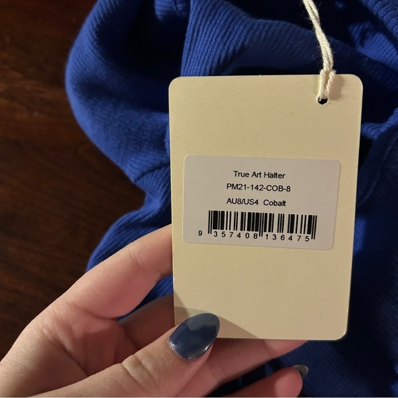 PepperMayo True Art Halter Crop Top - Cobalt Blue NWT - Picture 3 of 3